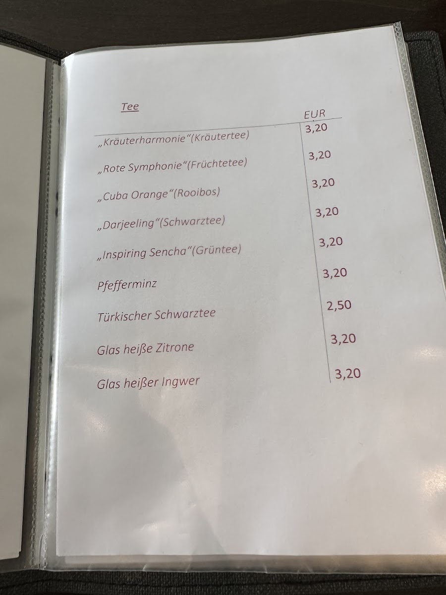 Café am oberen Tor menu board