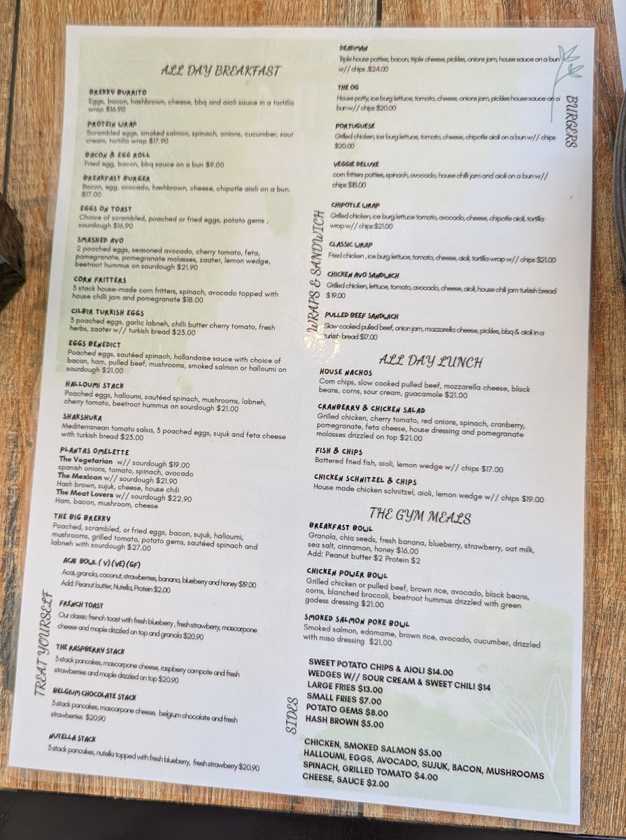 01Plantas Coffee House menu board