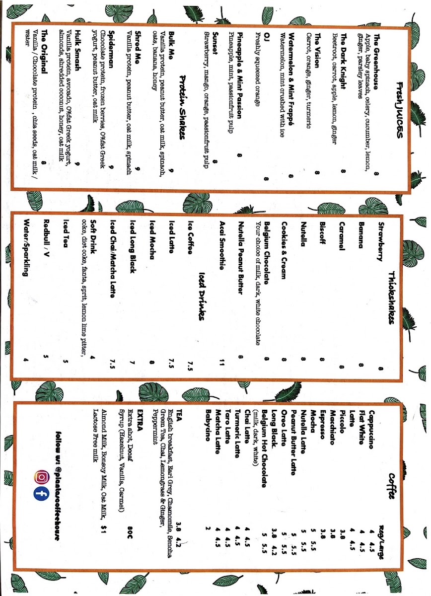 01Plantas Coffee House menu board
