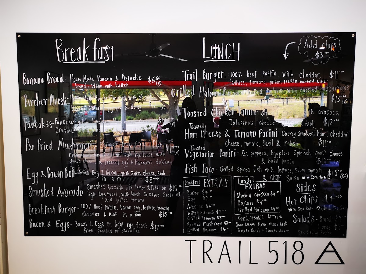 Trail 518 menu board