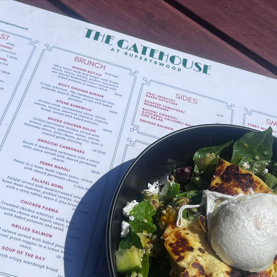 The Gatehouse at Rupertswood menu board