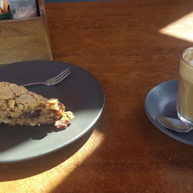 Soy Latte with Apple Crumble