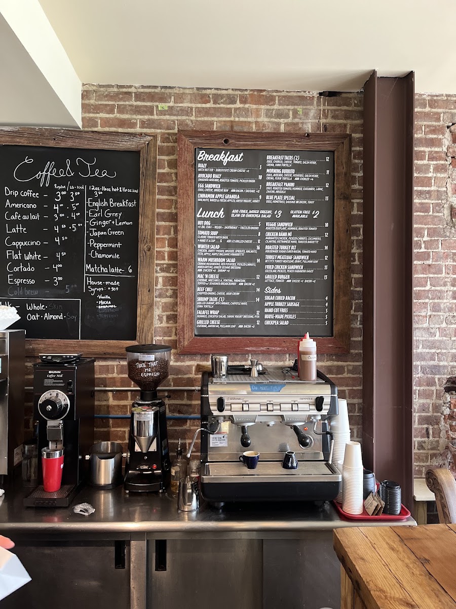 Betty's Snack Bar menu board