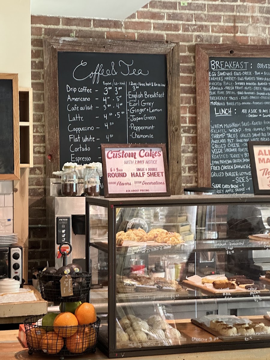 Betty's Snack Bar menu board
