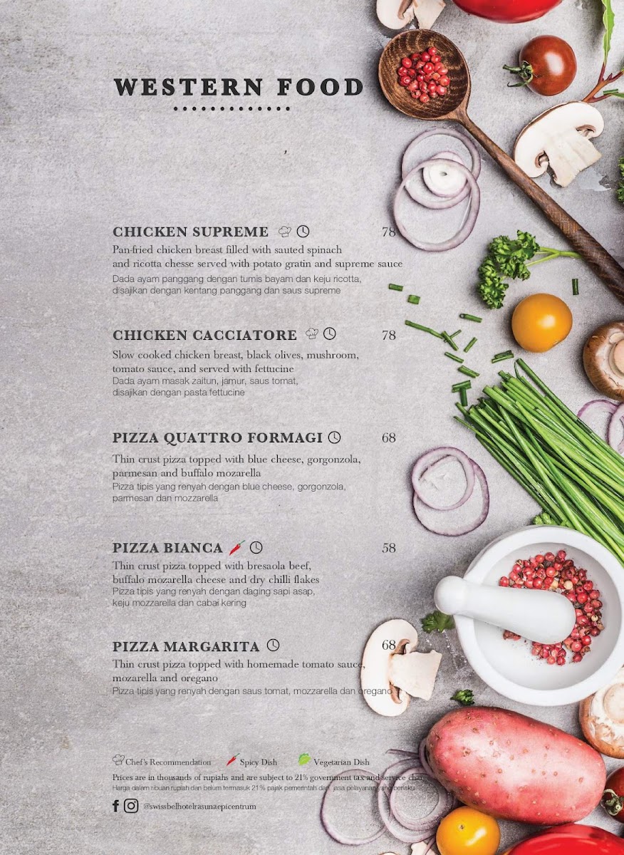 Swiss-Café at Swiss-Belresidences Rasuna Epicentrum menu board