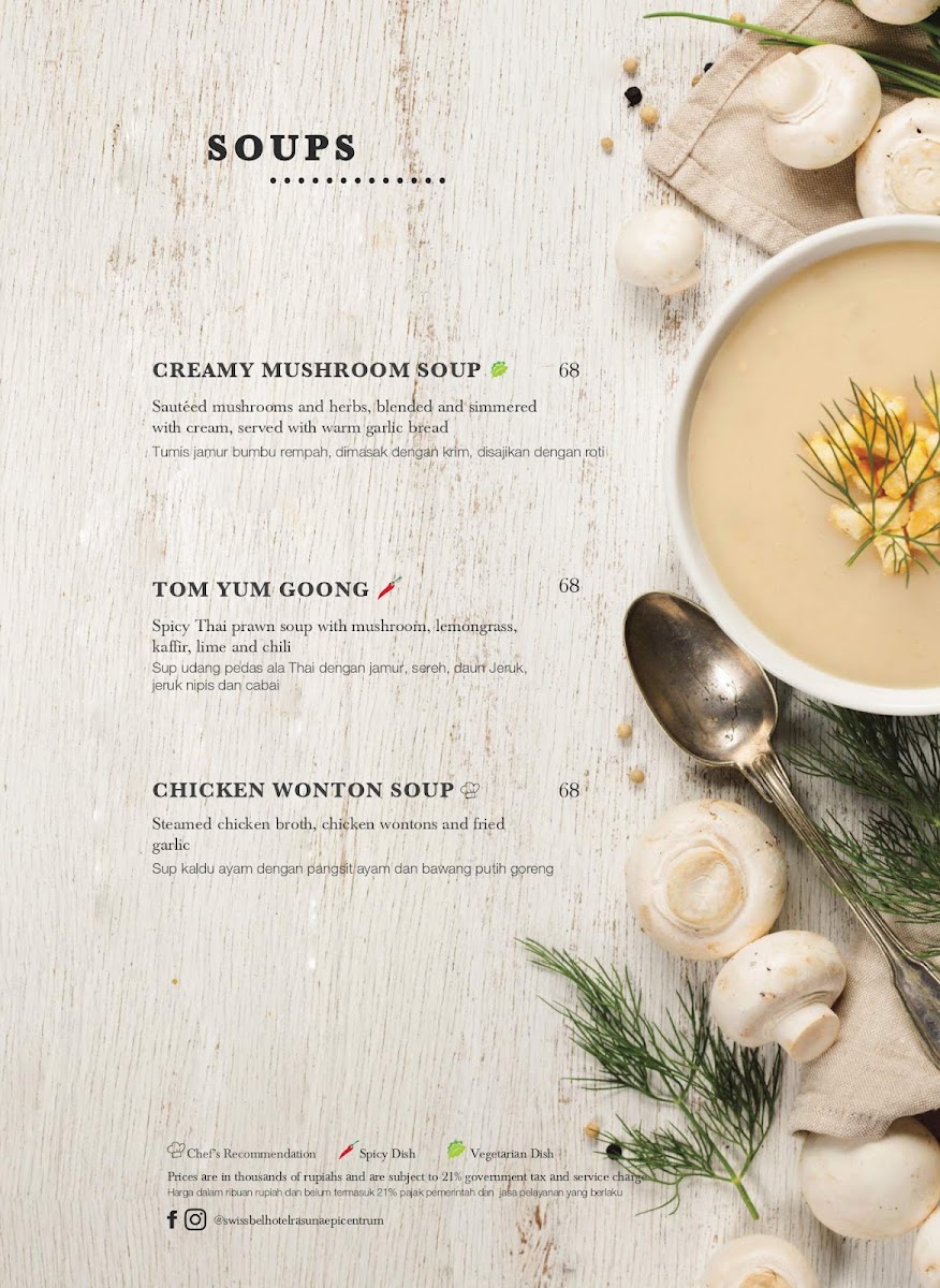 Swiss-Café at Swiss-Belresidences Rasuna Epicentrum menu board