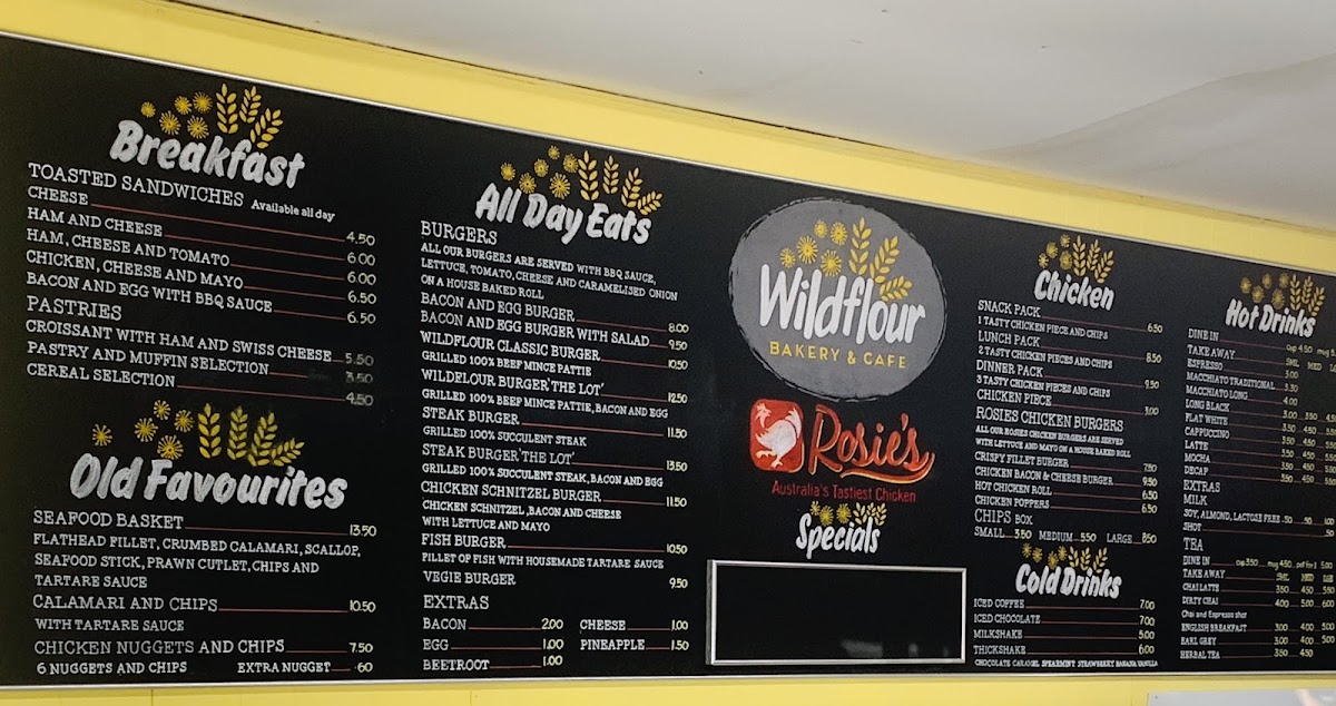 Morawa Roadhouse menu board