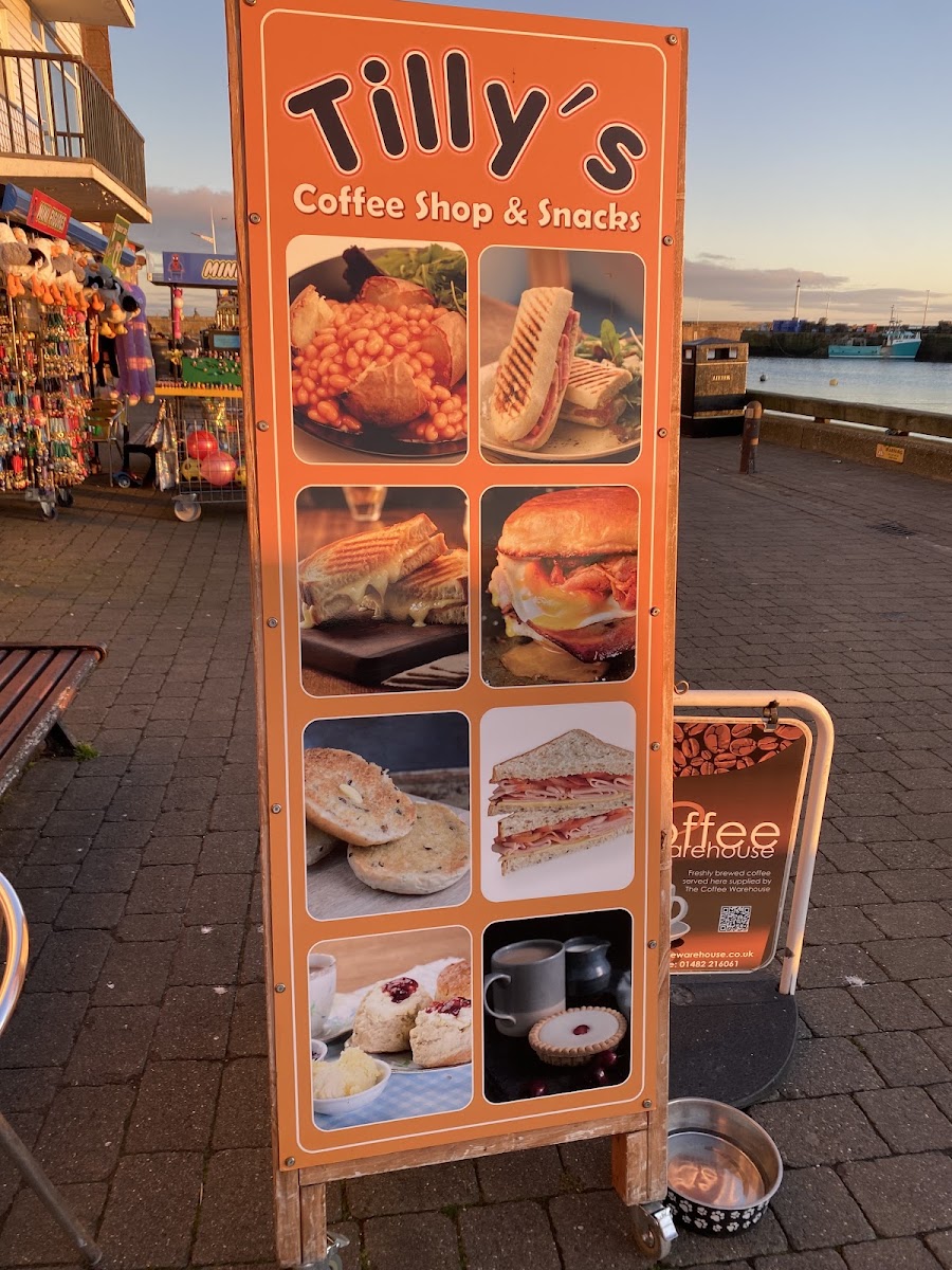 Tilly's Coffee Shop menu board