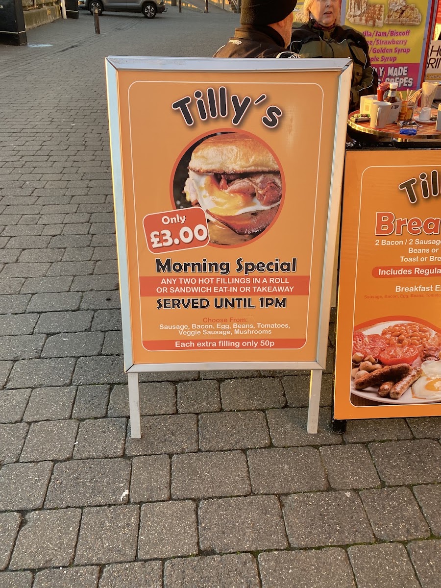 Tilly's Coffee Shop menu board