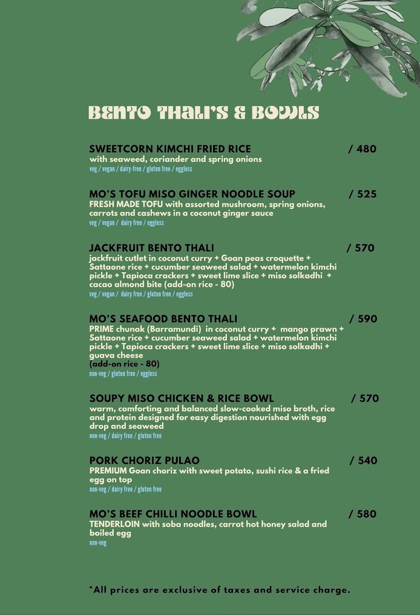 MO's Cafe & Bistro menu board