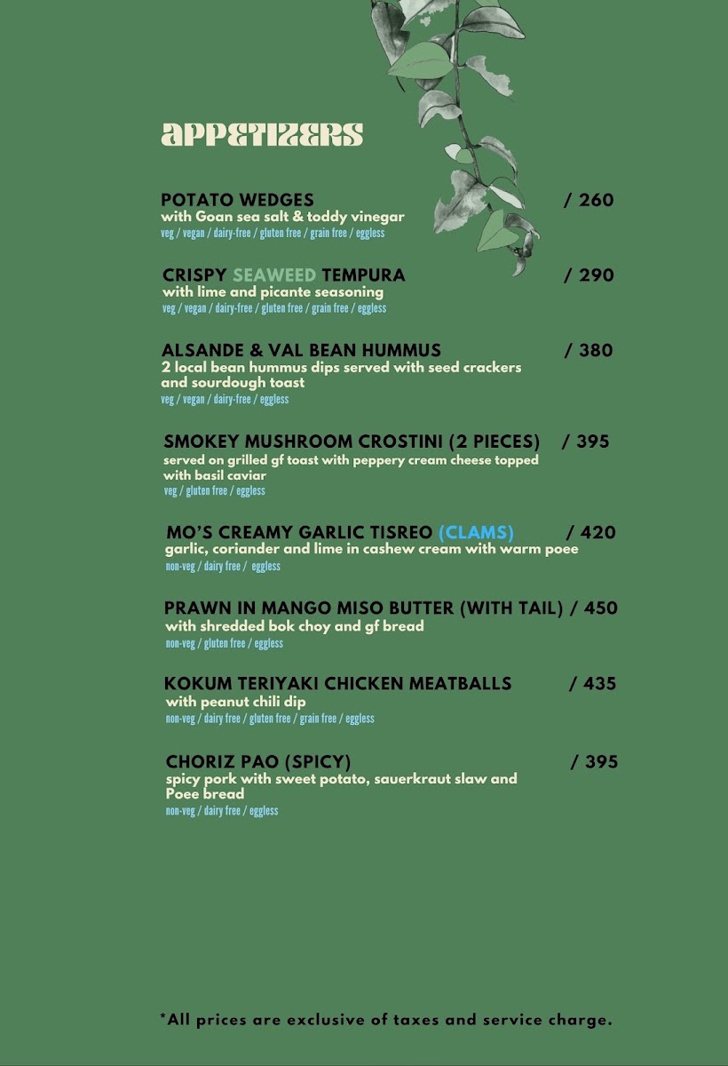 MO's Cafe & Bistro menu board