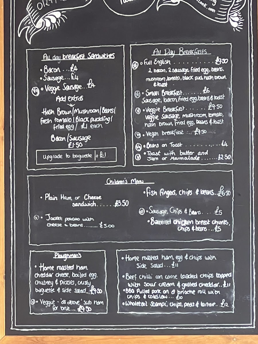 Hayley's kitchen at Hartlebury Castle menu board