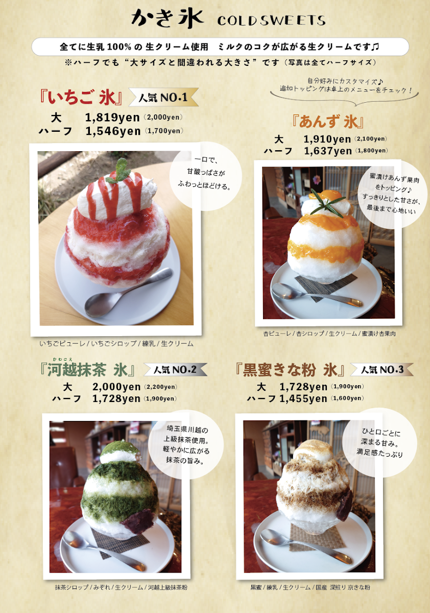 Teienkissa Nishiki menu board