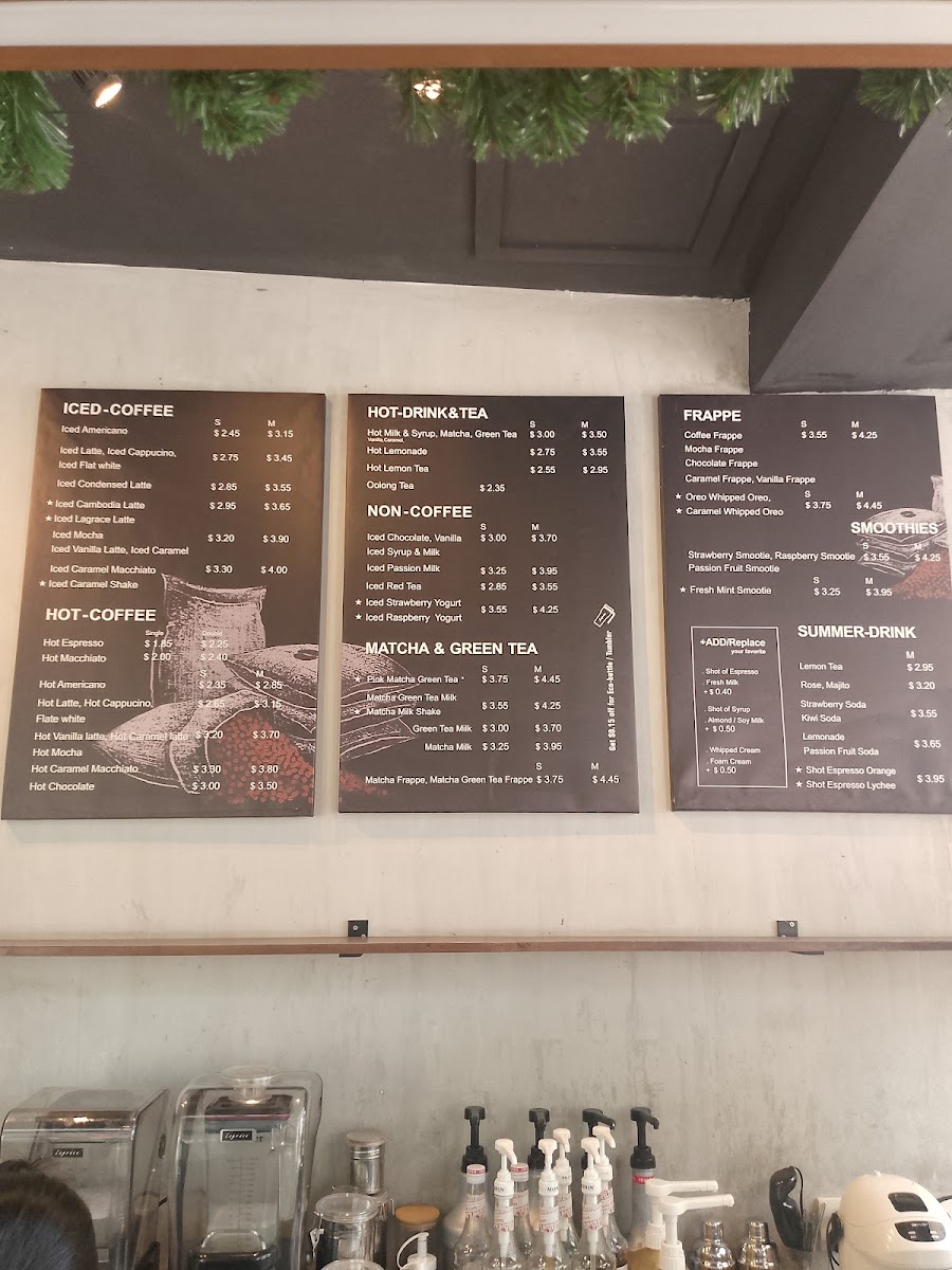 Lagràce Cafe menu board