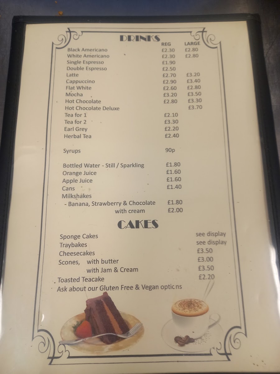 Wolds View Cafe menu board