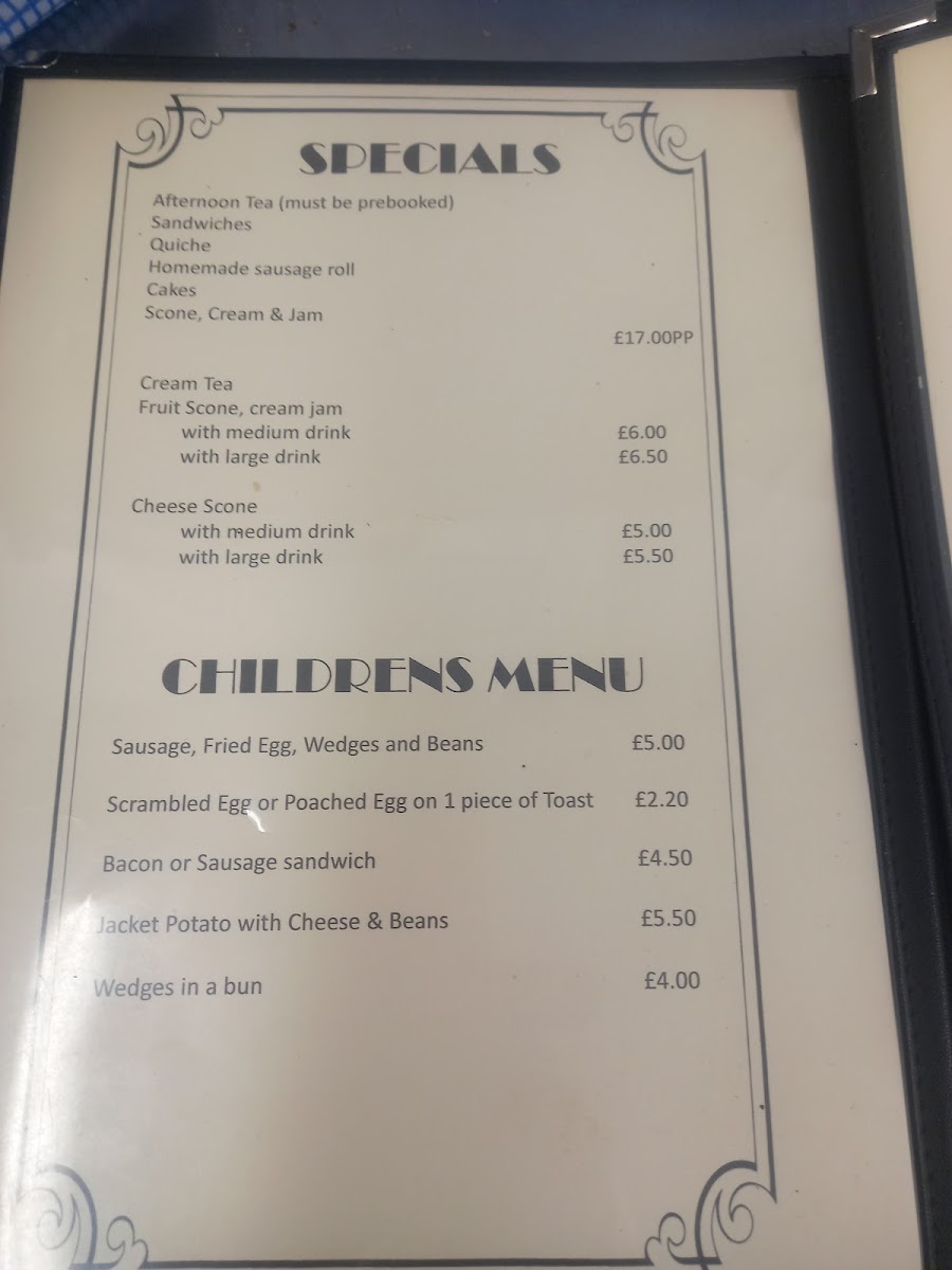 Wolds View Cafe menu board