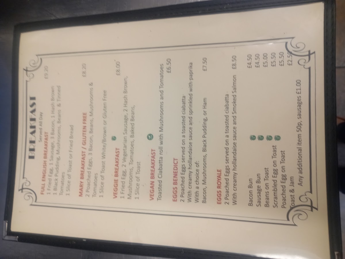 Wolds View Cafe menu board