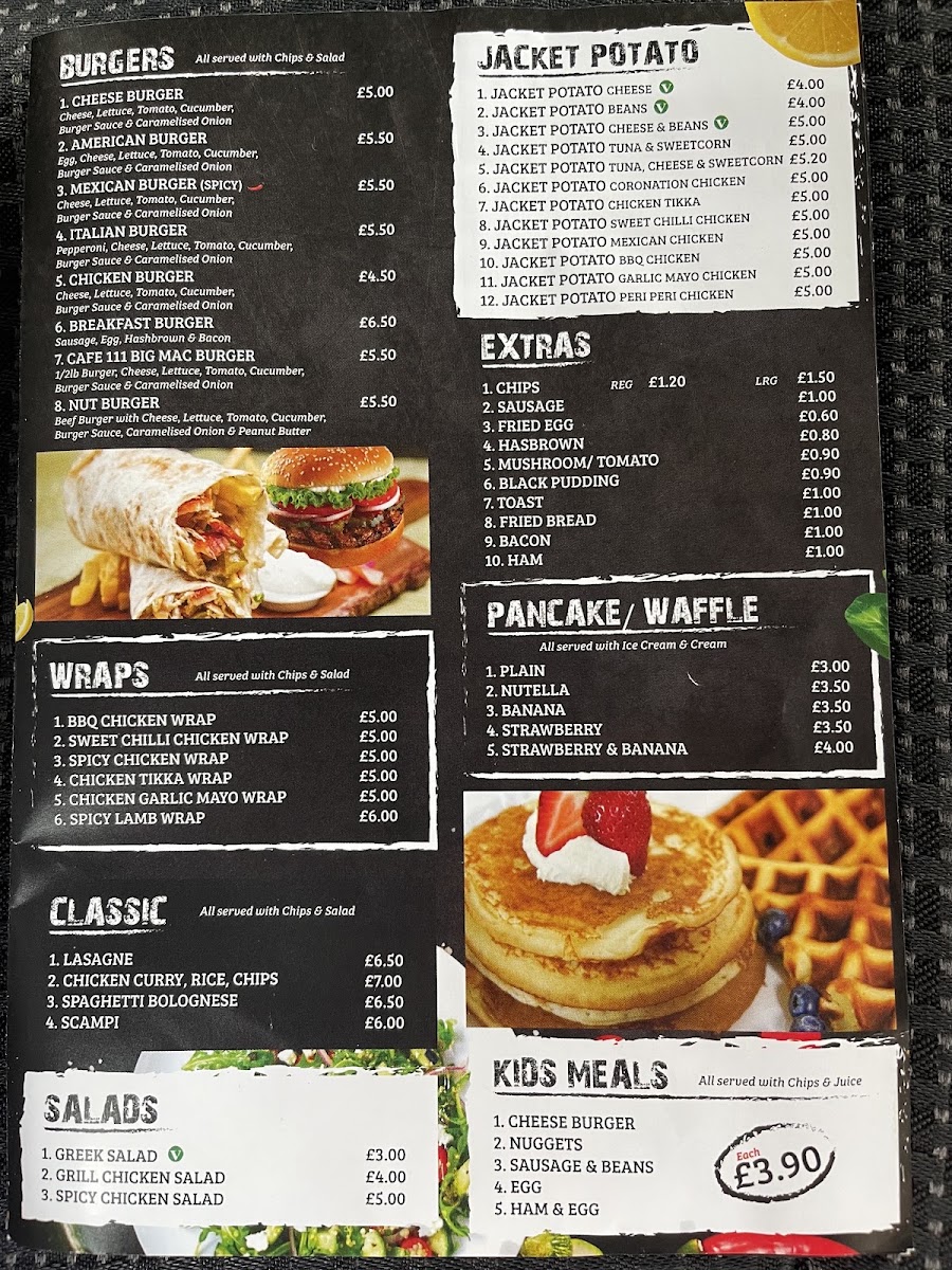 Coffee 111 menu board