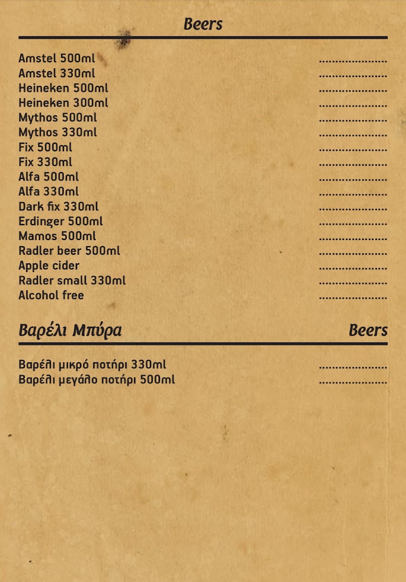Cafe Yannis place menu board