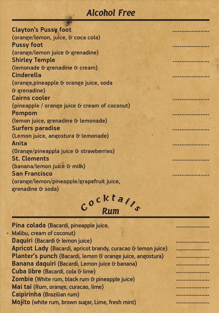 Cafe Yannis place menu board