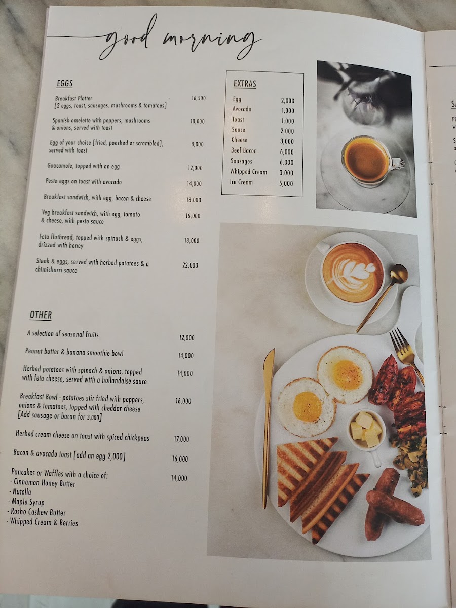 Cafe Blanc menu board