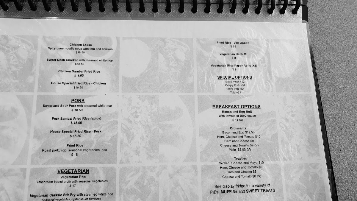 Cafe on Hampton menu board