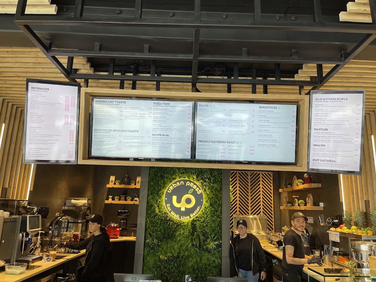 Urban Press menu board