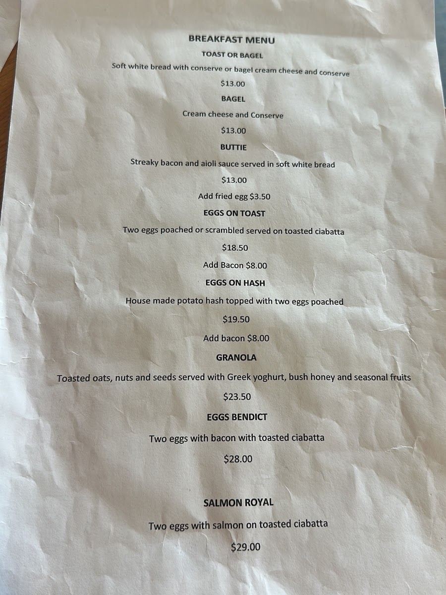Laneway Espresso menu board