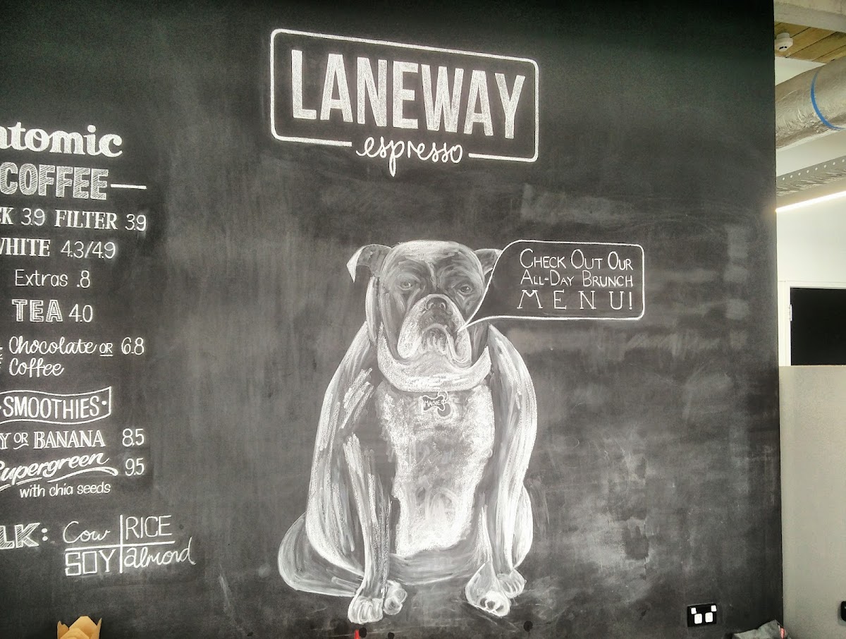 Laneway Espresso menu board