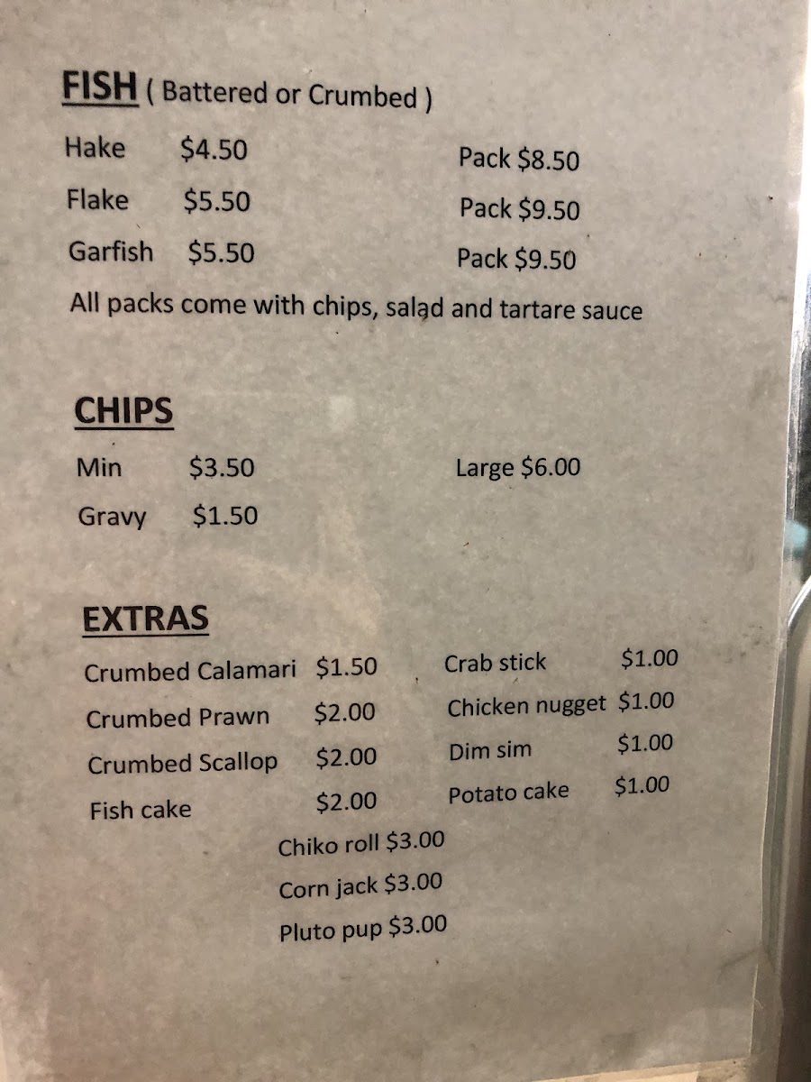 Showgrounds Cafe menu board