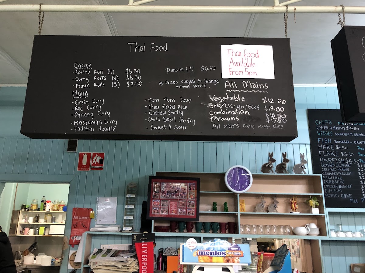 Showgrounds Cafe menu board