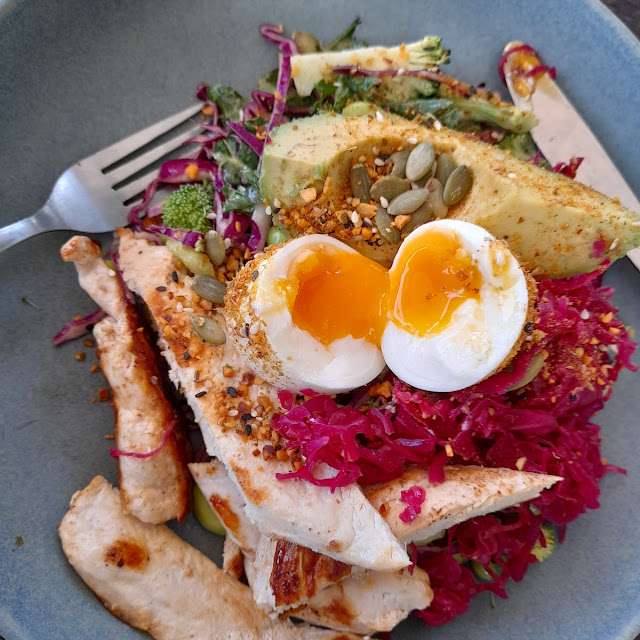 Chicken Salad Platter w Avo N Dukkha