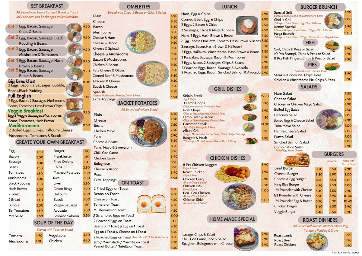 Swell Cafe menu board