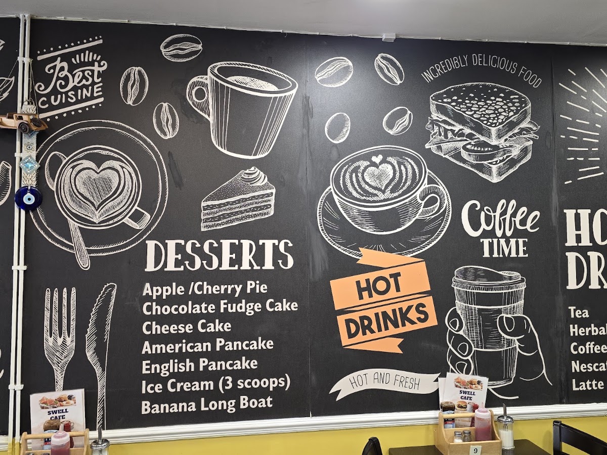 Swell Cafe menu board