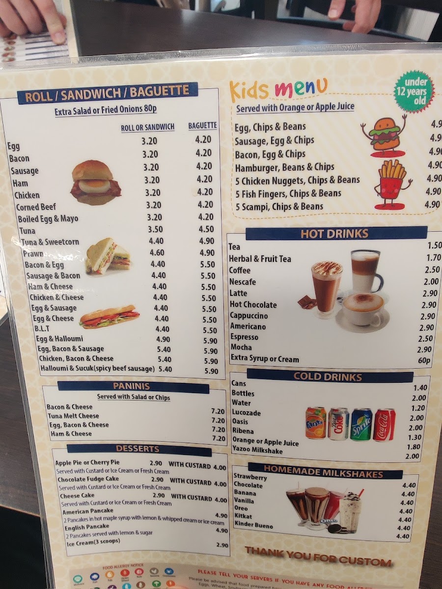 Swell Cafe menu board