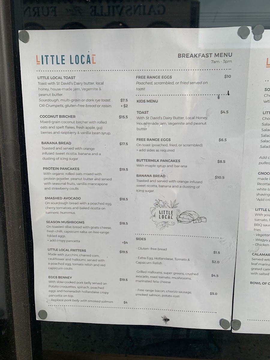 Little Local menu board