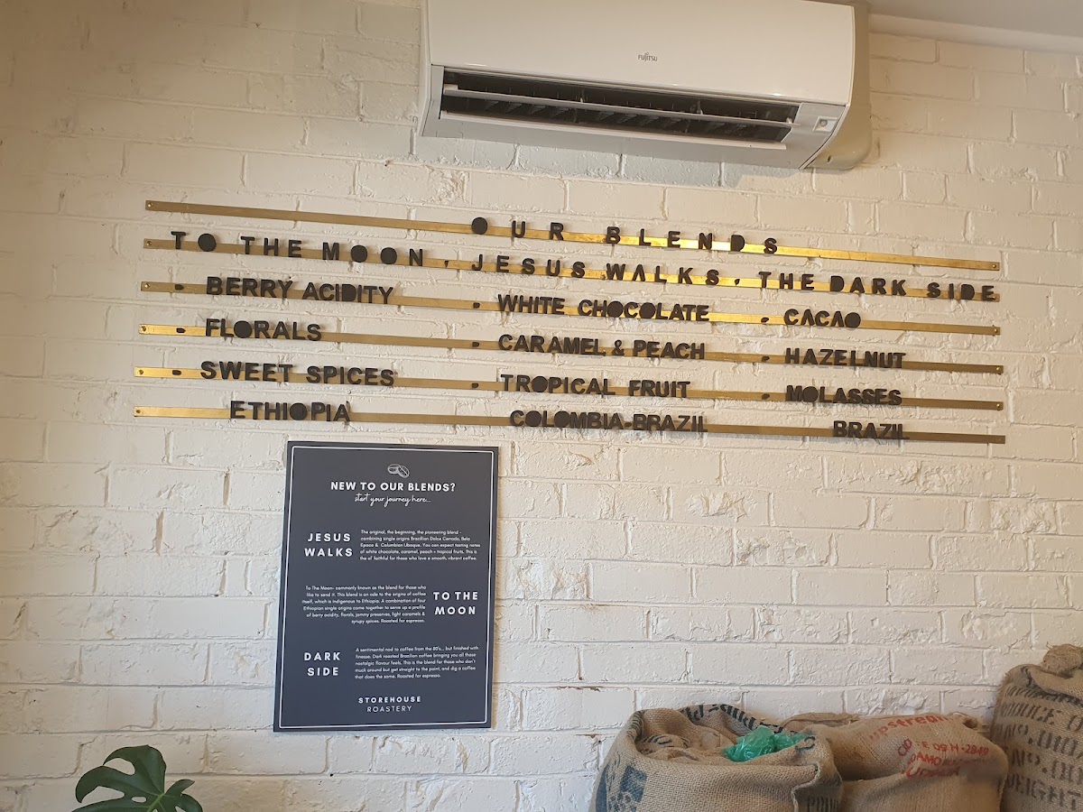 Storehouse Roastery OLINDA menu board