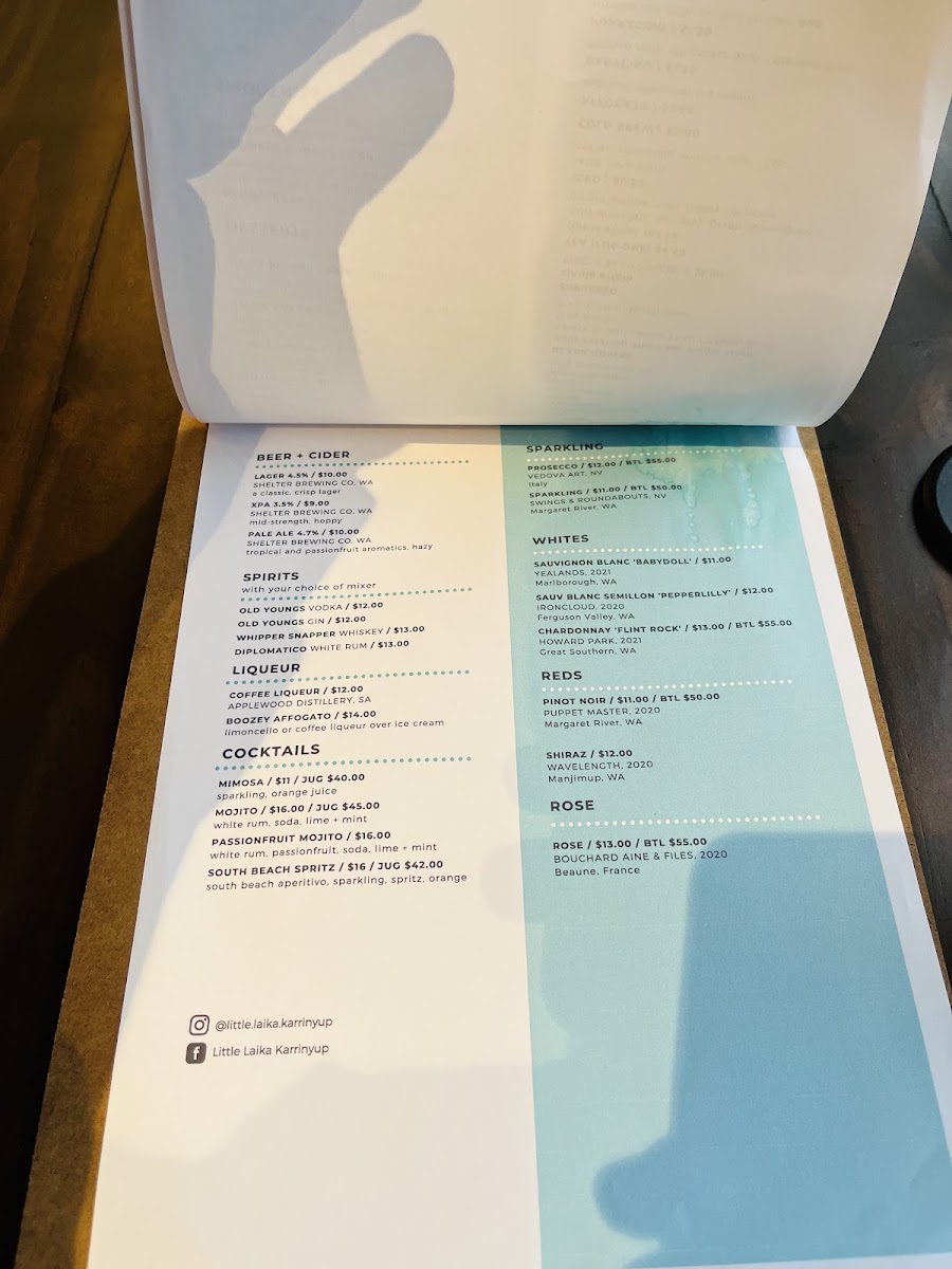 Little Laika menu board