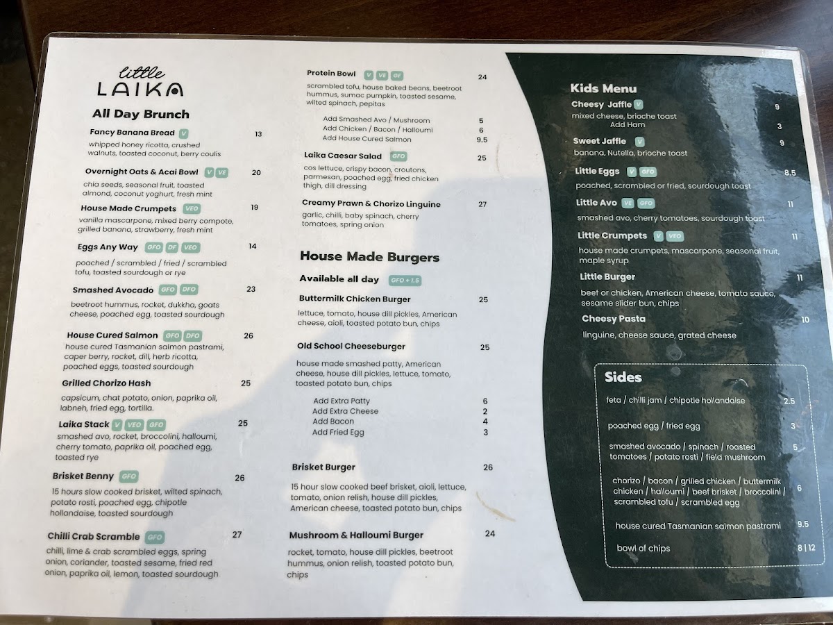 Little Laika menu board