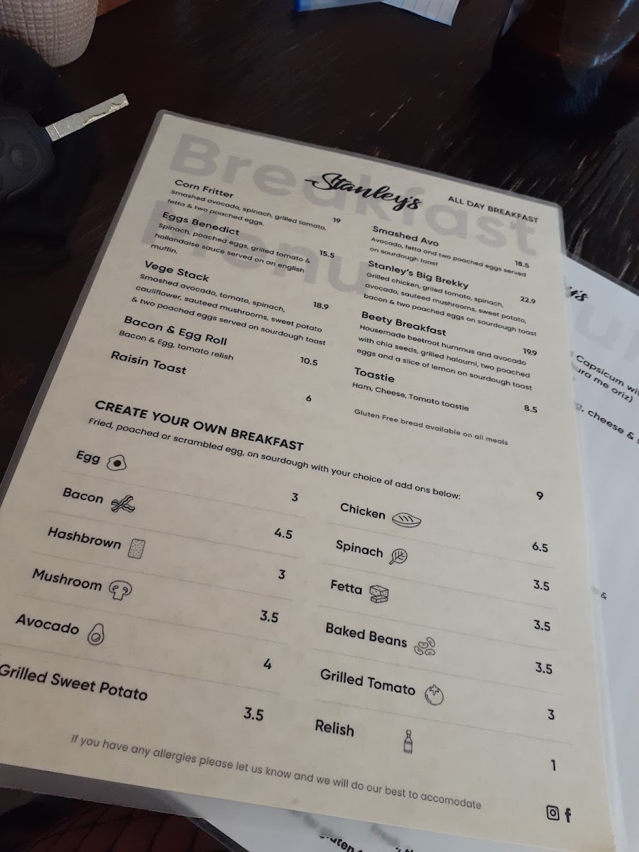 Stanley's Cafe / Restaurant menu board