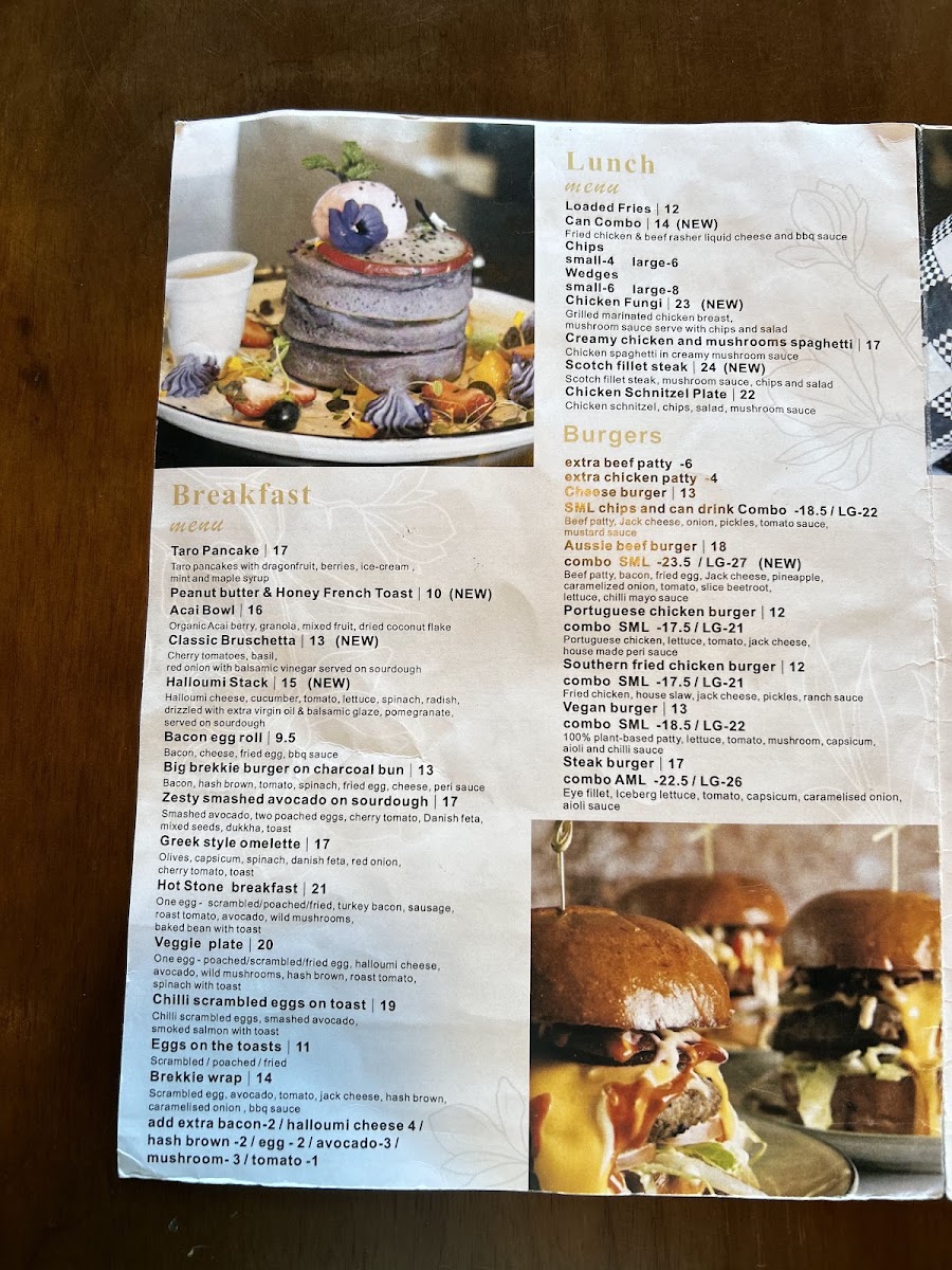Hot Stone Cafe menu board