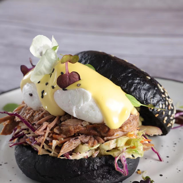 Big Brekkie Burger on Charcoal Bun