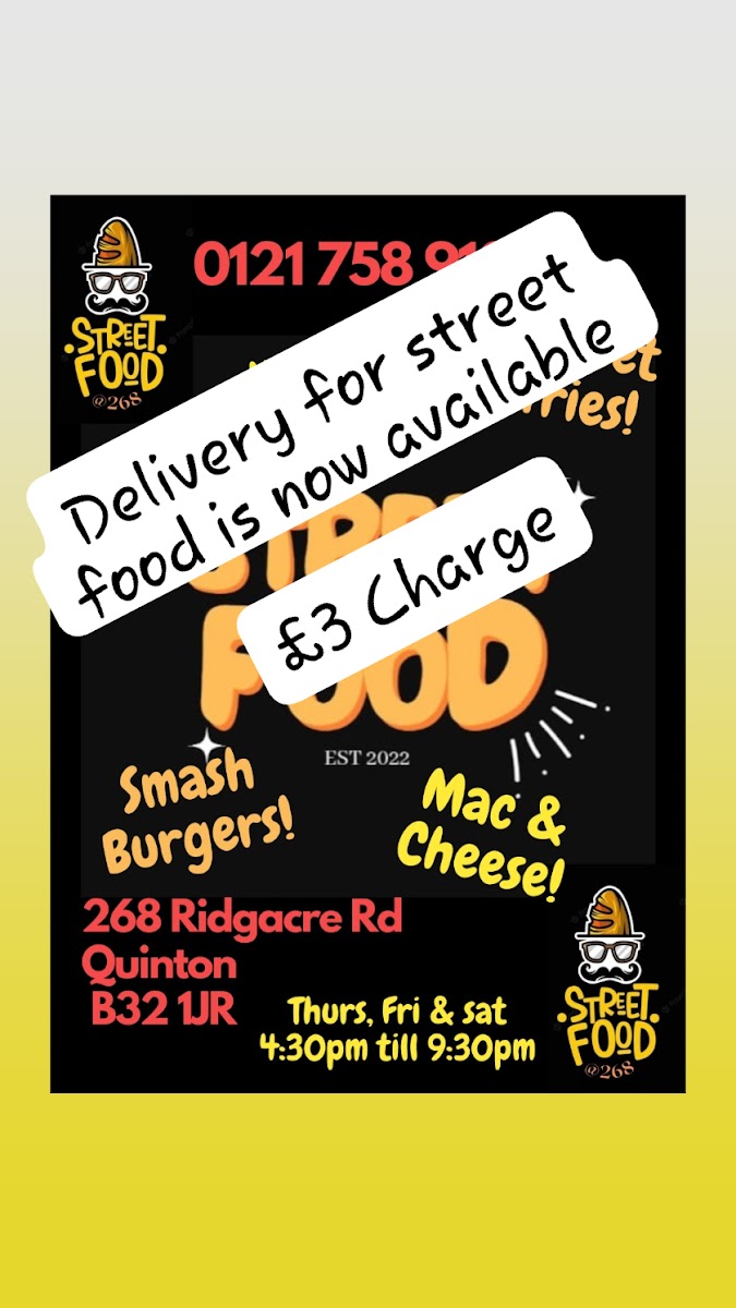Coffee & Cafe @ 268 / Street Food @ 268 menu board