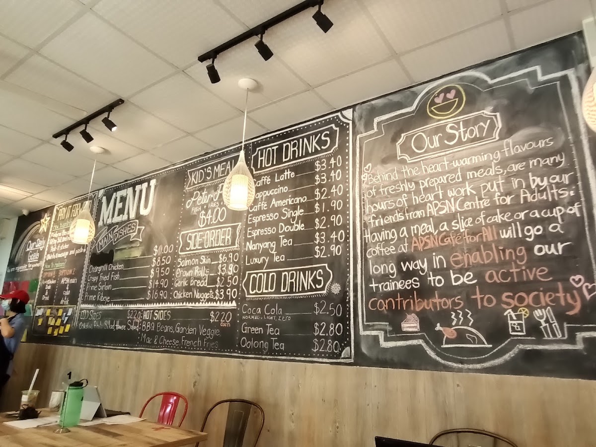 APSN Café for All menu board
