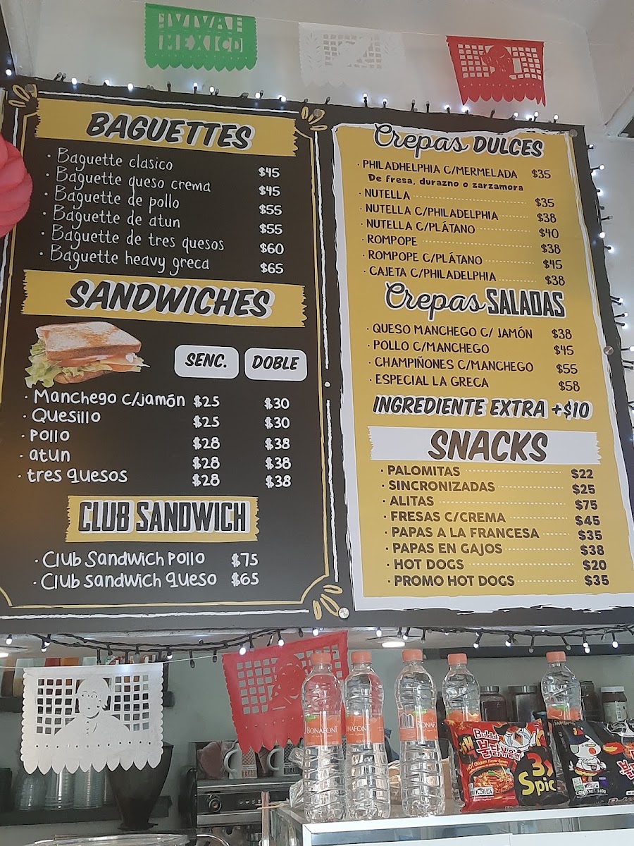 Greca Coffee menu board