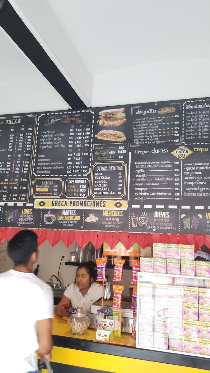 Greca Coffee menu board