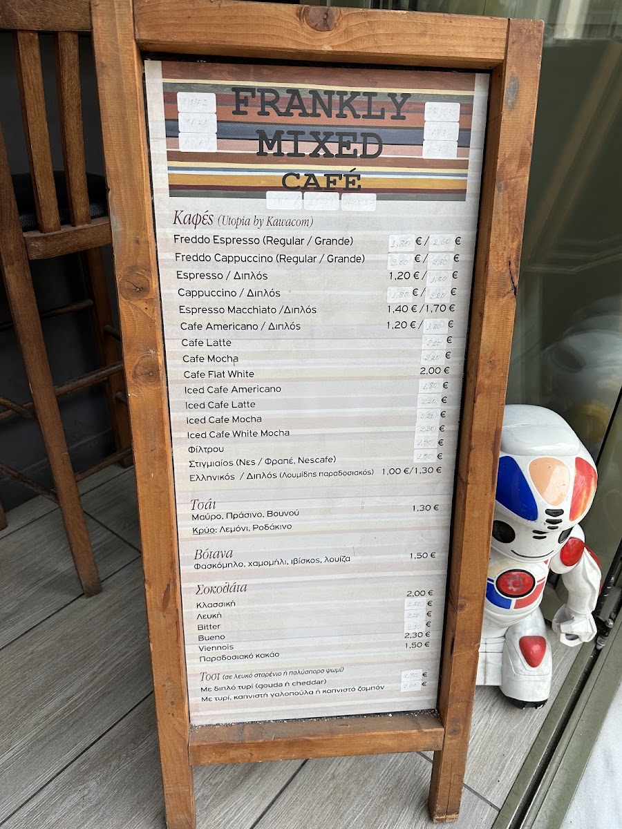 Frankly Mixed menu board