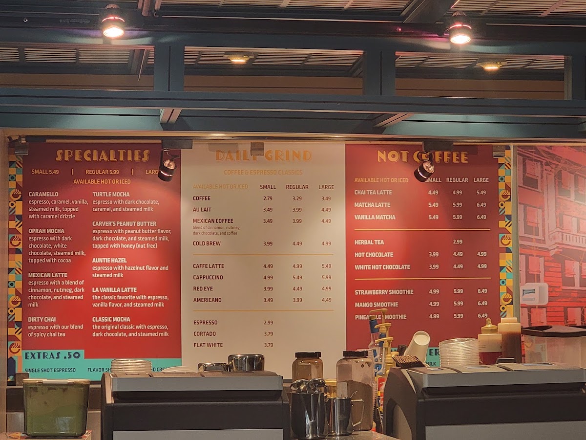Beyu Caffe menu board