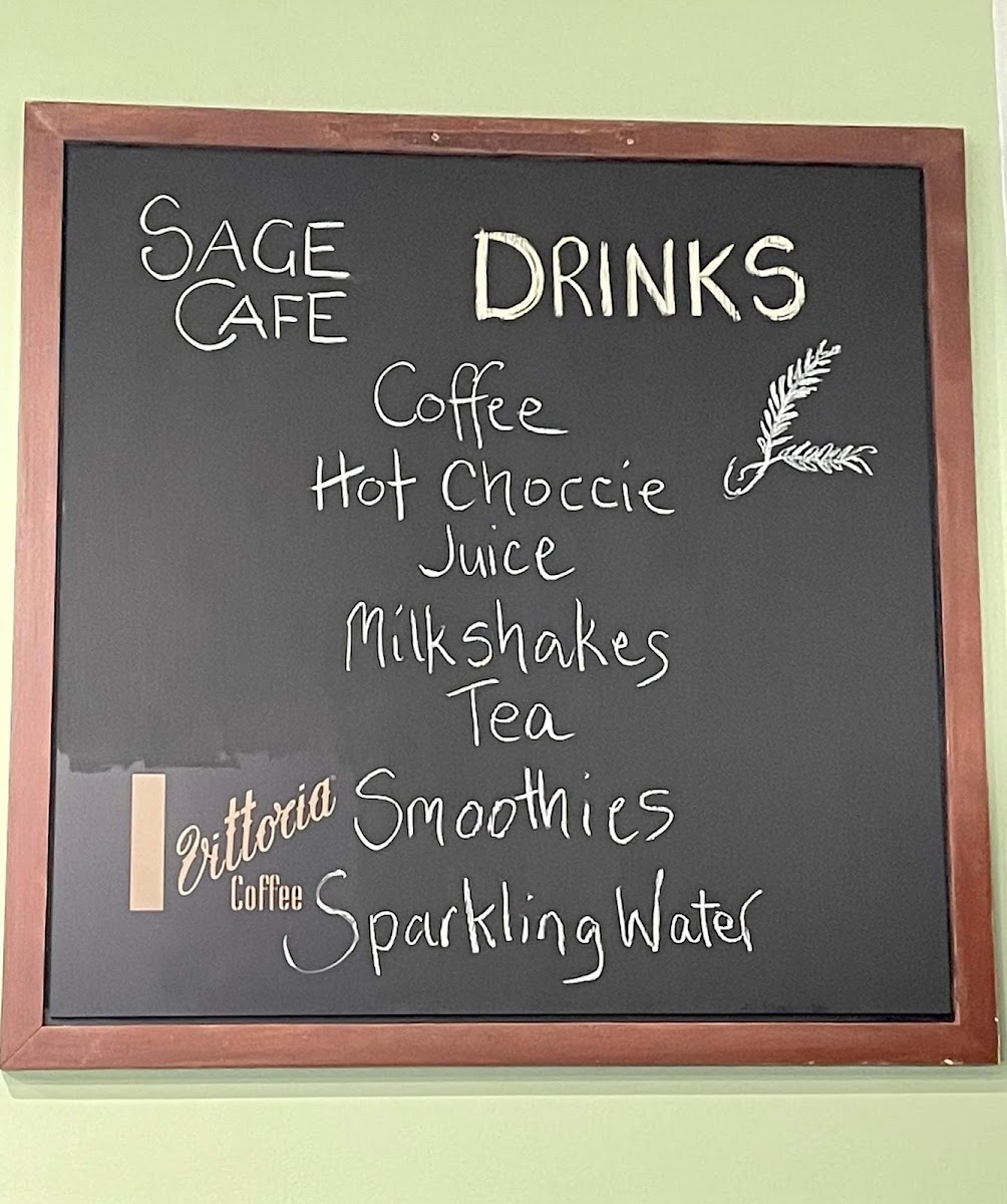Sage Cafe Maitland menu board
