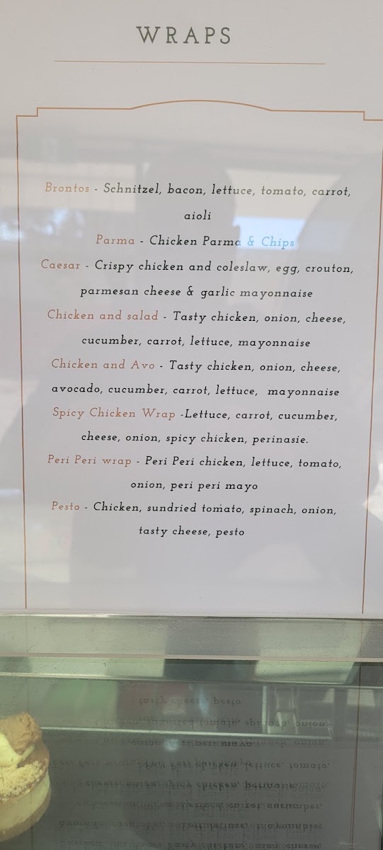 Cafe Brontos menu board